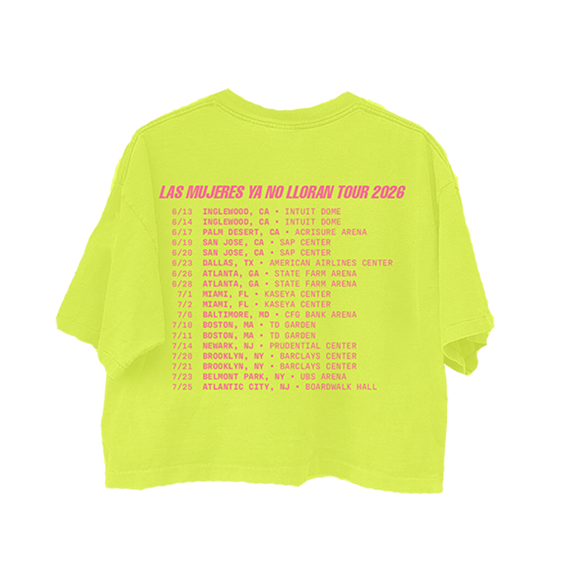 LMYNL World Tour Neon Crop Tee